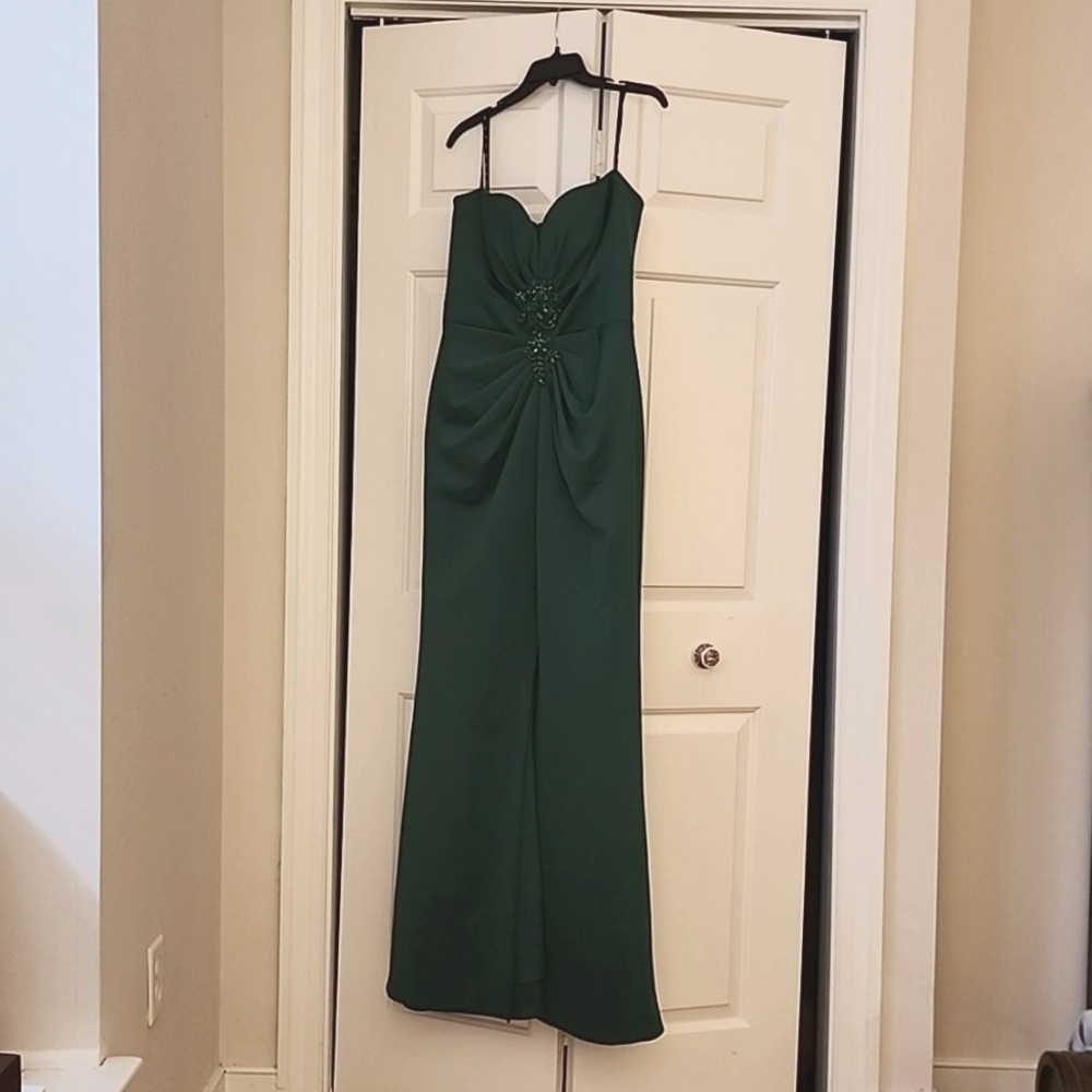 SHO by Tadashi Shoji Strapless Gown (Jungle Green)